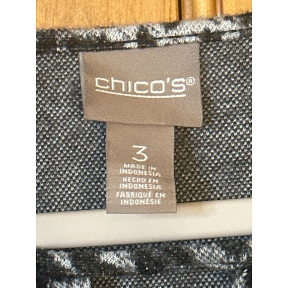 Chico's Top Women's Size 3 Brown Leopard Animal Print Long Sleeve Tee Pullover - Picture 4 of 6